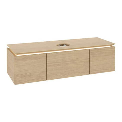 V&B Waschtischunterschrank Legato 140x38x50cm, WT m, m LED, Nord Oa
