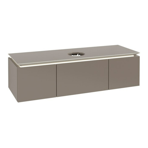 V&B Waschtischunterschrank Legato 140x38x50cm, WT m, m LED, Truffle Gr