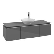 V&B Waschtischunterschrank Legato 140x38x50cm, WT mittig, Glossy Grey