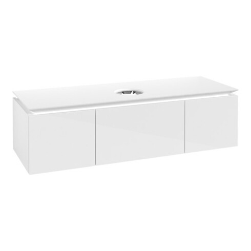 V&B Waschtischunterschrank Legato 140x38x50cm, WT mittig, Glossy White