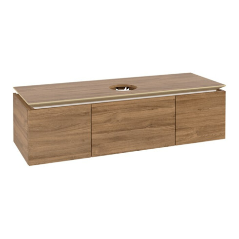 V&B Waschtischunterschrank Legato 140x38x50cm, WT mittig, Kansas Oak
