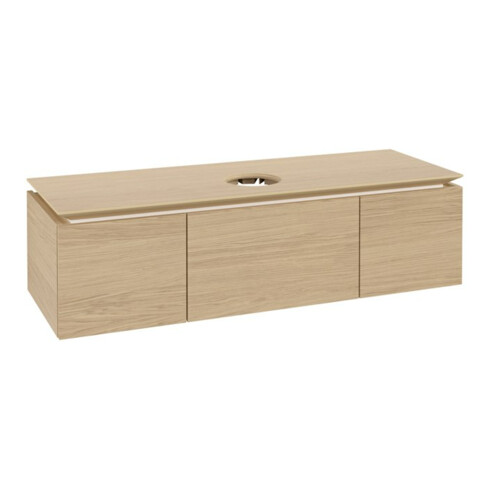 V&B Waschtischunterschrank Legato 140x38x50cm, WT mittig, Nordic Oak