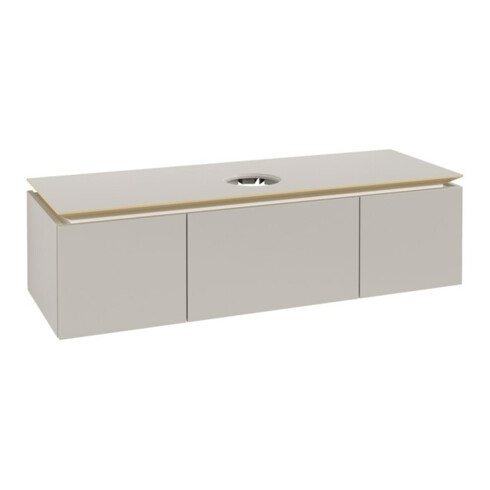 V&B Waschtischunterschrank Legato 140x38x50cm, WT mittig, Soft Grey