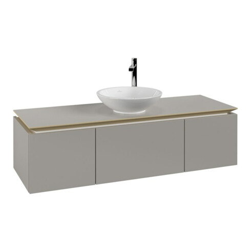 V&B Waschtischunterschrank Legato 140x38x50cm, WT mittig, Soft Grey