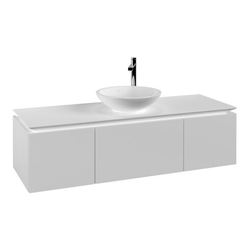 V&B Waschtischunterschrank Legato 140x38x50cm, WT mittig, White Matt