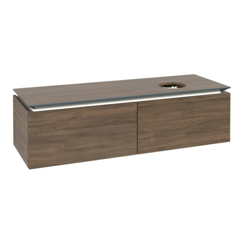 V&B Waschtischunterschrank Legato 140x38x50cm, WT R, m LED, Ariz. Oa
