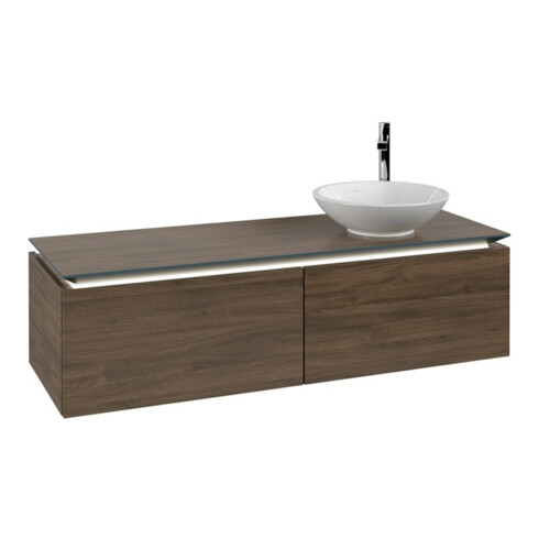 V&B Waschtischunterschrank Legato 140x38x50cm, WT R, m LED, Ariz. Oa
