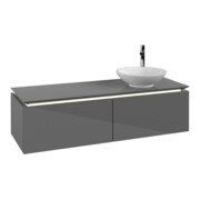 V&B Waschtischunterschrank Legato 140x38x50cm, WT R, m LED, glo Gr