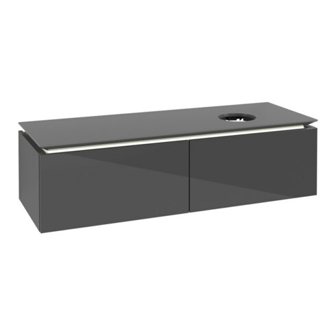 V&B Waschtischunterschrank Legato 140x38x50cm, WT R, m LED, glo Gr
