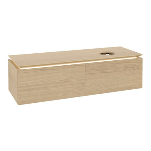 V&B Waschtischunterschrank Legato 140x38x50cm, WT R, m LED, Nord Oa