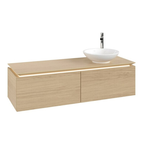 V&B Waschtischunterschrank Legato 140x38x50cm, WT R, m LED, Nord Oa