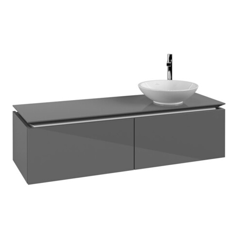 V&B Waschtischunterschrank Legato 140x38x50cm, WT rechts, Glossy Grey
