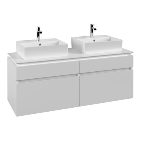 V&B Waschtischunterschrank Legato 140x55x50cm, f 2 Waschtische, White Matt