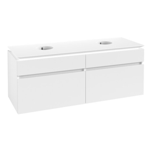 V&B Waschtischunterschrank Legato 140x55x50cm, f 2 Waschtische, White Matt