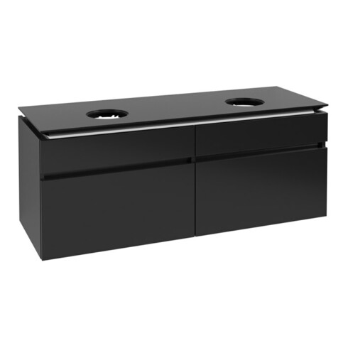 V&B Waschtischunterschrank Legato 140x55x50cm, f 2 WT, Black Matt Lacquer