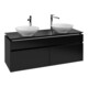 V&B Waschtischunterschrank Legato 140x55x50cm, f 2 WT, Black Matt Lacquer-3