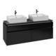 V&B Waschtischunterschrank Legato 140x55x50cm, f 2 WT, Black Matt Lacquer-1