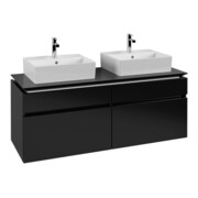 V&B Waschtischunterschrank Legato 140x55x50cm, f 2 WT, Black Matt Lacquer