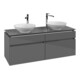 V&B Waschtischunterschrank Legato 140x55x50cm, f 2 WT, Glossy Grey-1