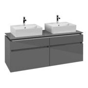 V&B Waschtischunterschrank Legato 140x55x50cm, f 2 WT, Glossy Grey