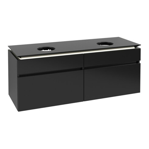 V&B Waschtischunterschrank Legato 140x55x50cm, f 2 WT, m LED, bl ma Lac
