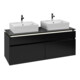 V&B Waschtischunterschrank Legato 140x55x50cm, f 2 WT, m LED, bl ma Lac-1
