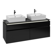 V&B Waschtischunterschrank Legato 140x55x50cm, f 2 WT, m LED, bl ma Lac