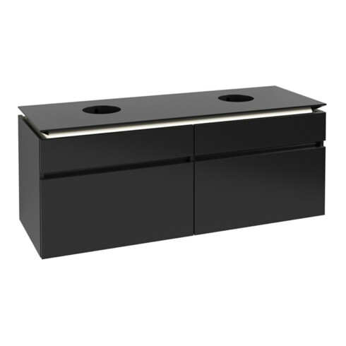 V&B Waschtischunterschrank Legato 140x55x50cm, f 2 WT, m LED, bl ma Lac