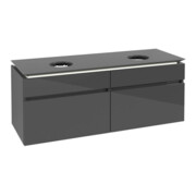 V&B Waschtischunterschrank Legato 140x55x50cm, f 2 WT, m LED, glo Gr