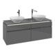 V&B Waschtischunterschrank Legato 140x55x50cm, f 2 WT, m LED, glo Gr-3