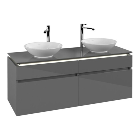 V&B Waschtischunterschrank Legato 140x55x50cm, f 2 WT, m LED, glo Gr