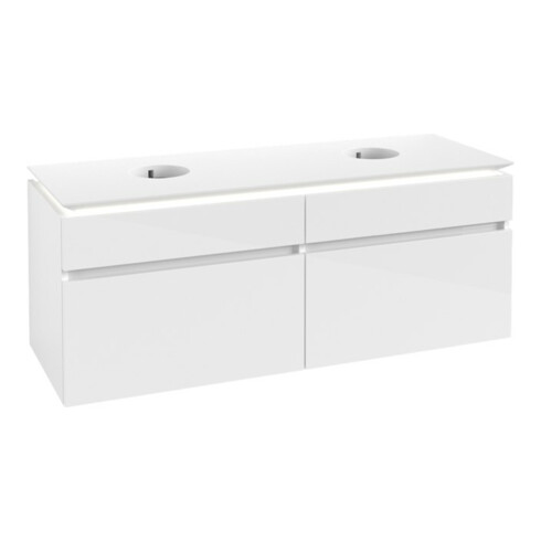 V&B Waschtischunterschrank Legato 140x55x50cm, f 2 WT, m LED, glo wh.