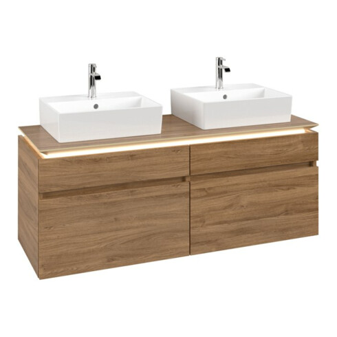 V&B Waschtischunterschrank Legato 140x55x50cm, f 2 WT, m LED, Kan Oa