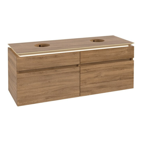 V&B Waschtischunterschrank Legato 140x55x50cm, f 2 WT, m LED, Kan Oa