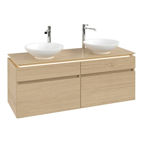 V&B Waschtischunterschrank Legato 140x55x50cm, f 2 WT, m LED, Nord Oa