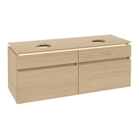 V&B Waschtischunterschrank Legato 140x55x50cm, f 2 WT, m LED, Nord Oa