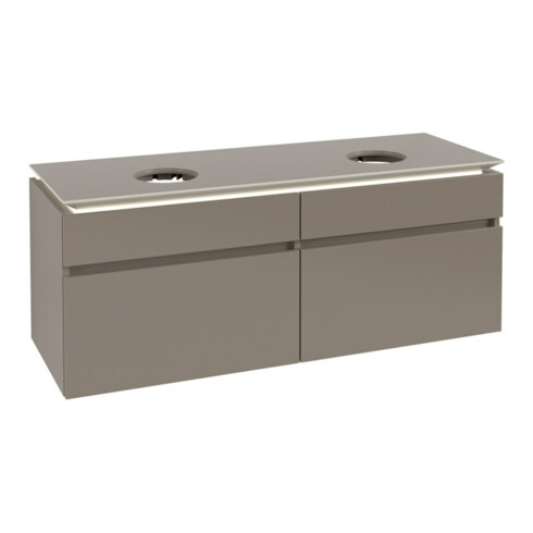 V&B Waschtischunterschrank Legato 140x55x50cm, f 2 WT, m LED, Truffle Gr