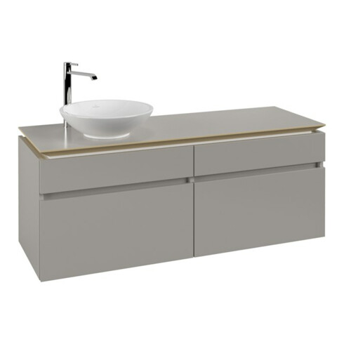 V&B Waschtischunterschrank Legato 140x55x50cm, Waschtisch links, Soft Grey