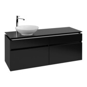 V&B Waschtischunterschrank Legato 140x55x50cm, WT li, Black Matt Lacquer