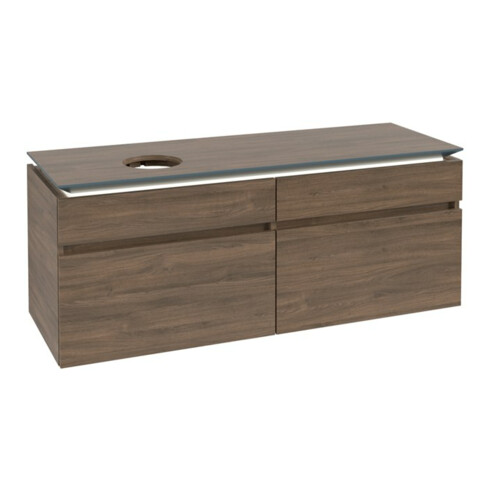 V&B Waschtischunterschrank Legato 140x55x50cm, WT li, m LED, Ariz. Oa
