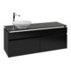 V&B Waschtischunterschrank Legato 140x55x50cm, WT li, m LED, bl ma Lac-1