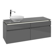 V&B Waschtischunterschrank Legato 140x55x50cm, WT li, m LED, glo Gr