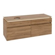 V&B Waschtischunterschrank Legato 140x55x50cm, WT li, m LED, Kan Oa