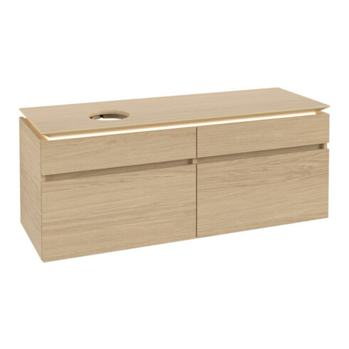 V&B Waschtischunterschrank Legato 140x55x50cm, WT li, m LED, Nord Oa