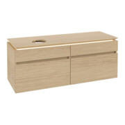 V&B Waschtischunterschrank Legato 140x55x50cm, WT li, m LED, Nord Oa