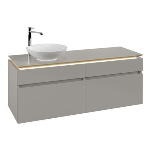 V&B Waschtischunterschrank Legato 140x55x50cm, WT li, m LED, so Gr