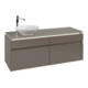 V&B Waschtischunterschrank Legato 140x55x50cm, WT li, m LED, Truffle Gr-1
