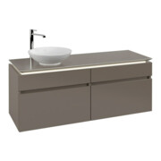 V&B Waschtischunterschrank Legato 140x55x50cm, WT li, m LED, Truffle Gr