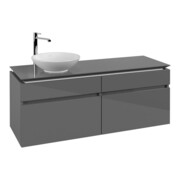 V&B Waschtischunterschrank Legato 140x55x50cm, WT links, Glossy Grey
