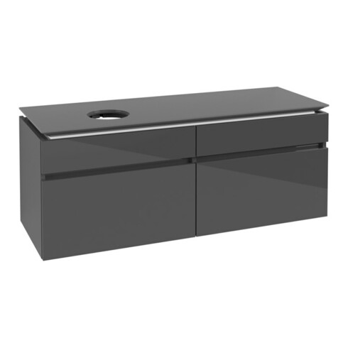 V&B Waschtischunterschrank Legato 140x55x50cm, WT links, Glossy Grey